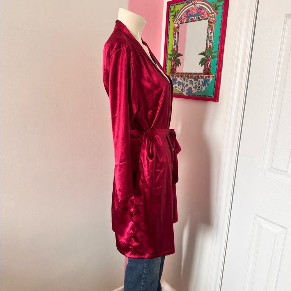 Red Satin Women’s Robe - Picture 2 of 4
